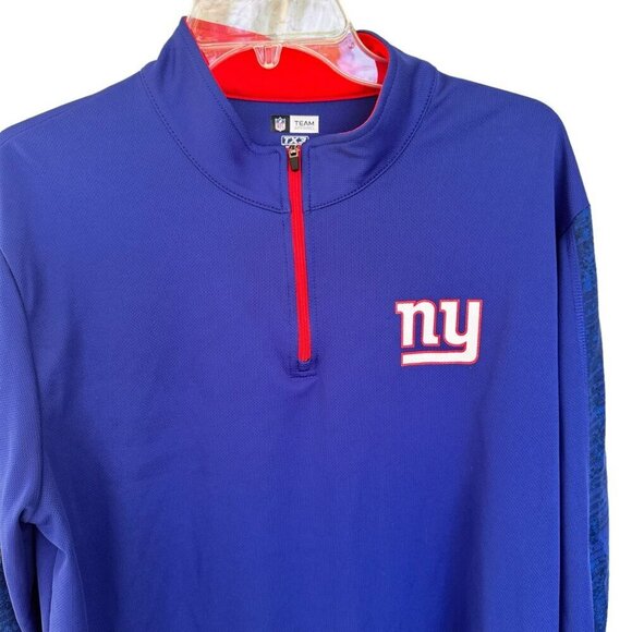 Men’s Majestic Therma Base NFL New York Giants Blue Football Pullover Size Large - Picture 2 of 12